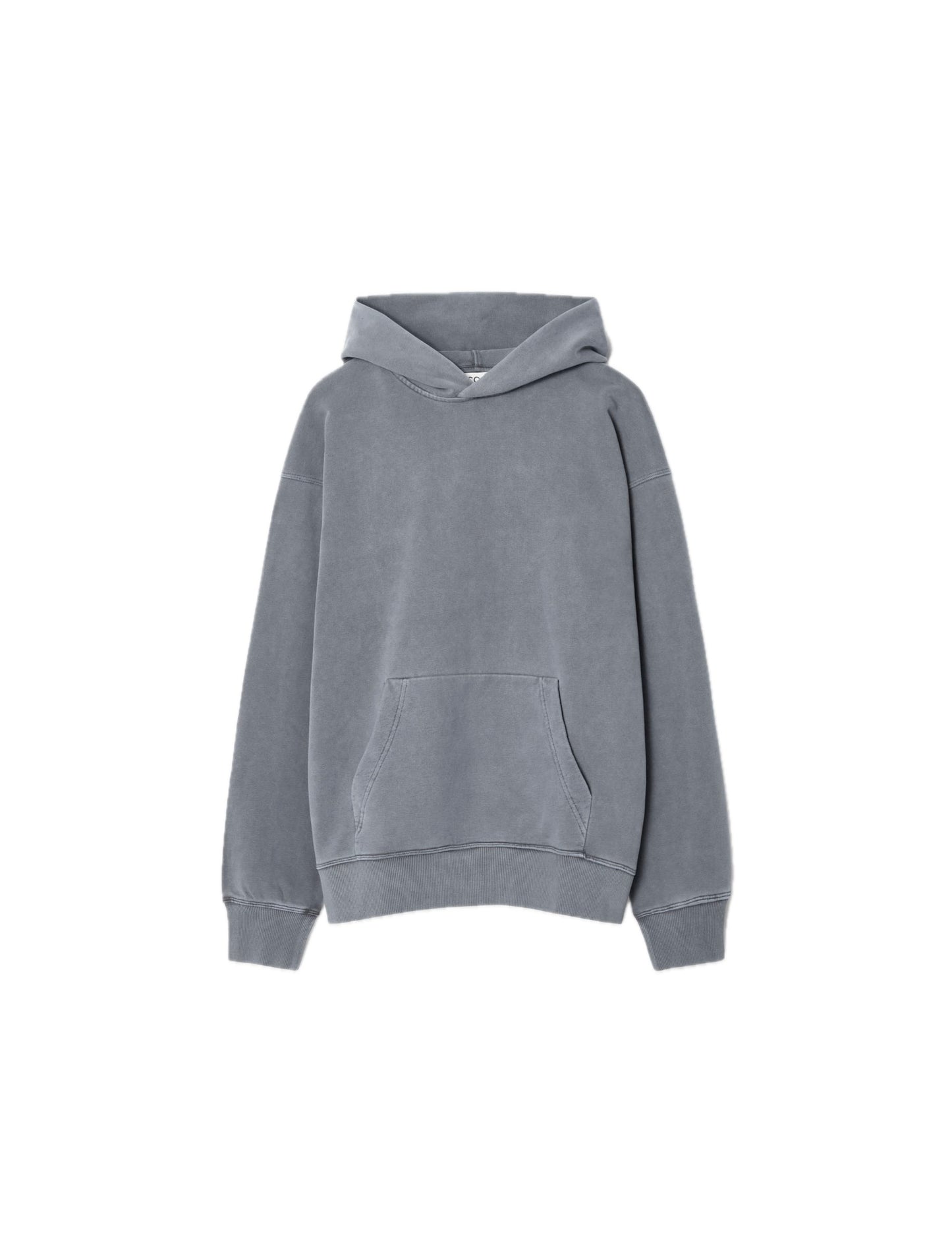 COS Washed Cotton Jersey Hoodie Blue - 1248313001