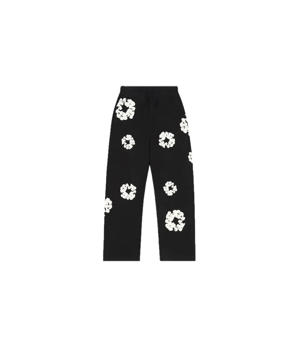 Denim Tears Cotton Wreath Pants Open Hem Black