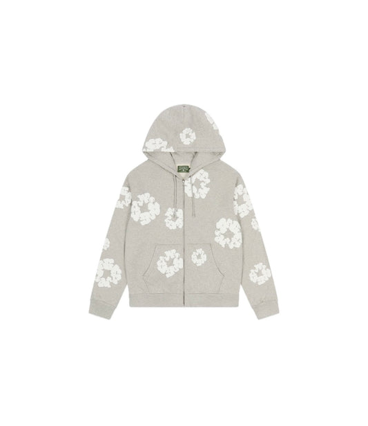 Denim Tears Cotton Wreath Zip Hoodie Grey - DNMTEARS-CTNWRTH-ZIPGREY