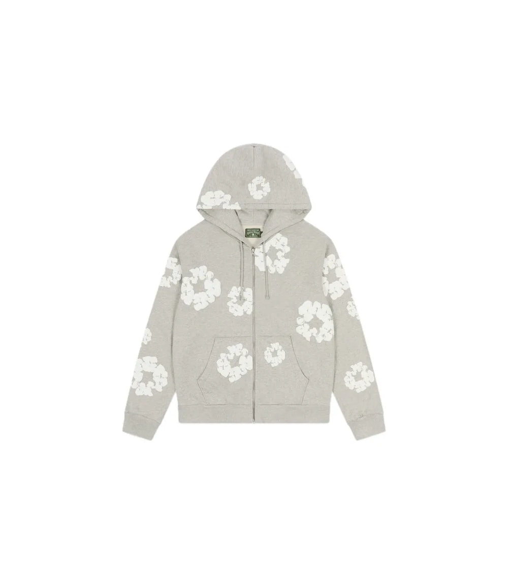Denim Tears Cotton Wreath Zip Hoodie Grey