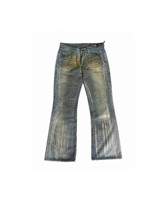 Diesel Flared Stripe Jeans Indigo Blue