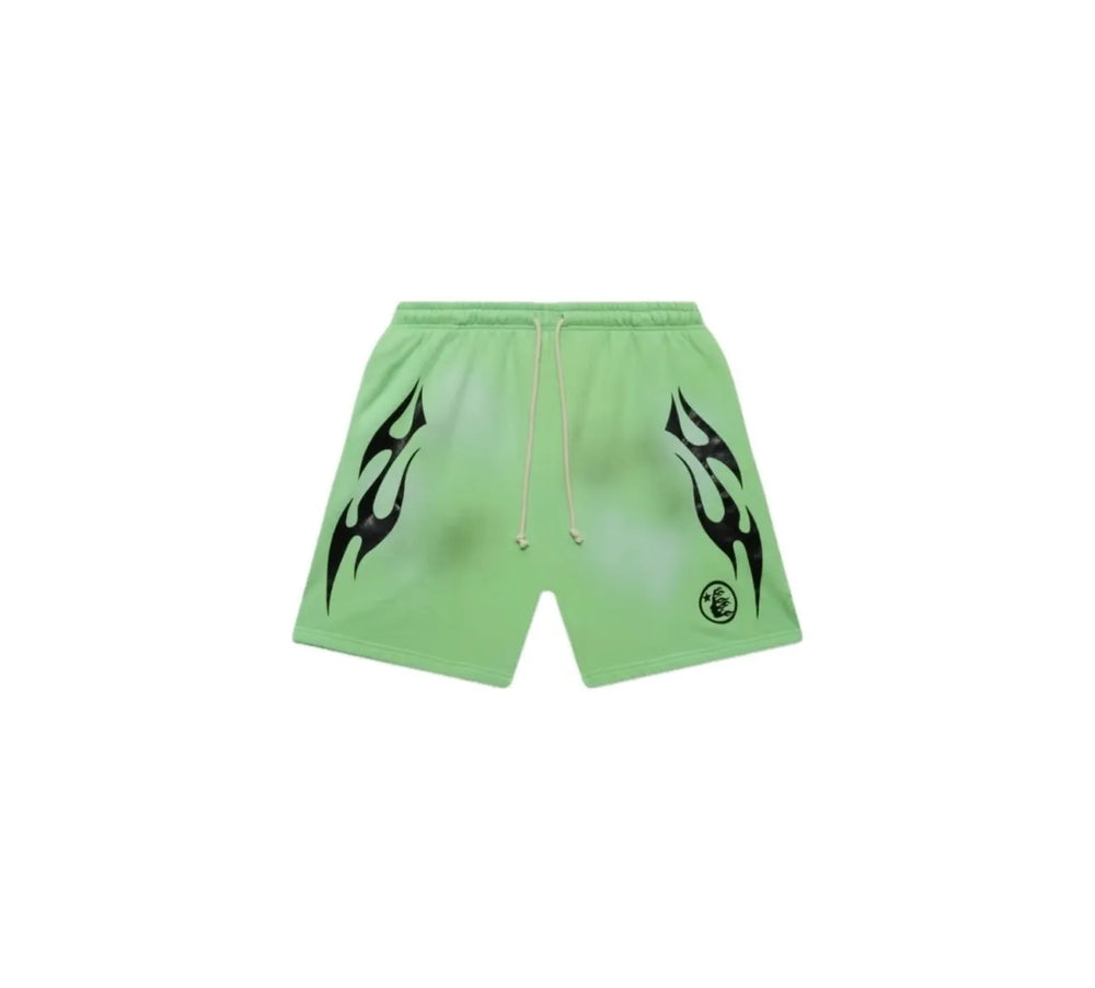 Hellstar Flame Shorts Green