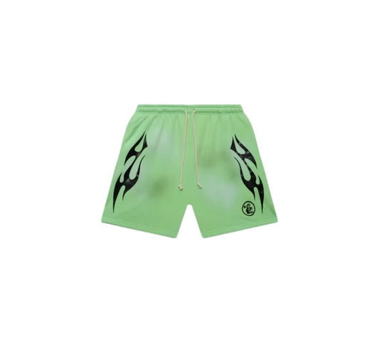 Hellstar Flame Shorts Green