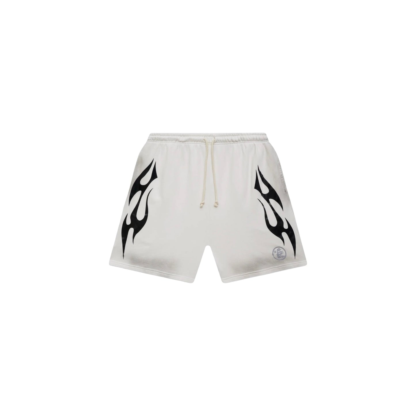 Hellstar Flame Shorts White - HELLSTAR-FLAMESHORTS-WHITE