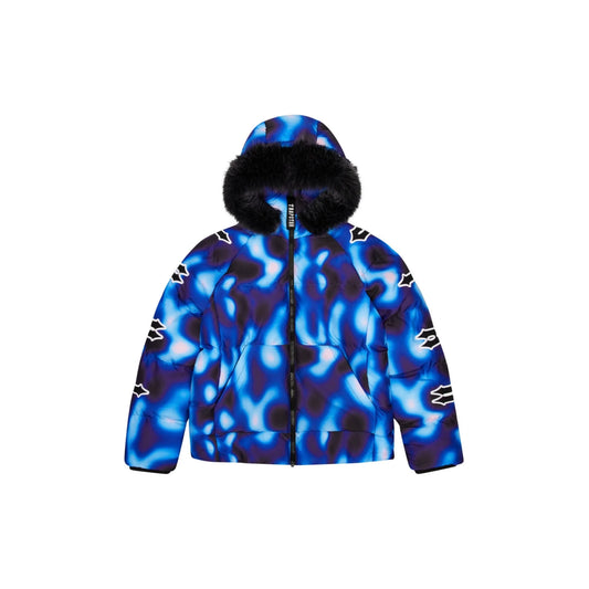 Trapstar Irongate Hooded Sleeve Puffer Black Blue