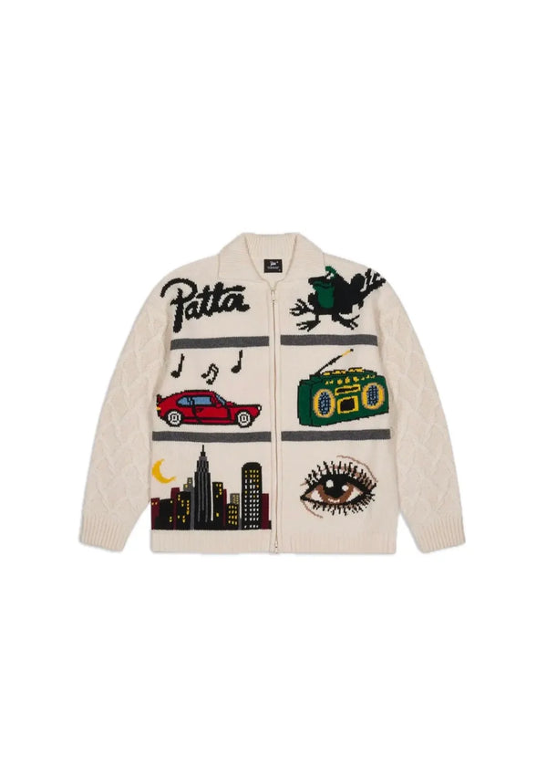 Patta Perfect Day Knitted Cardigan (Peyote)