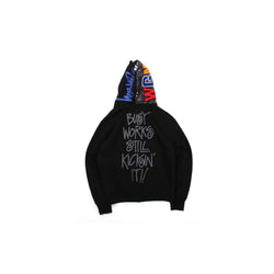 Bape x Stussy Black Shark Full Zip Hoodie Black (2013)