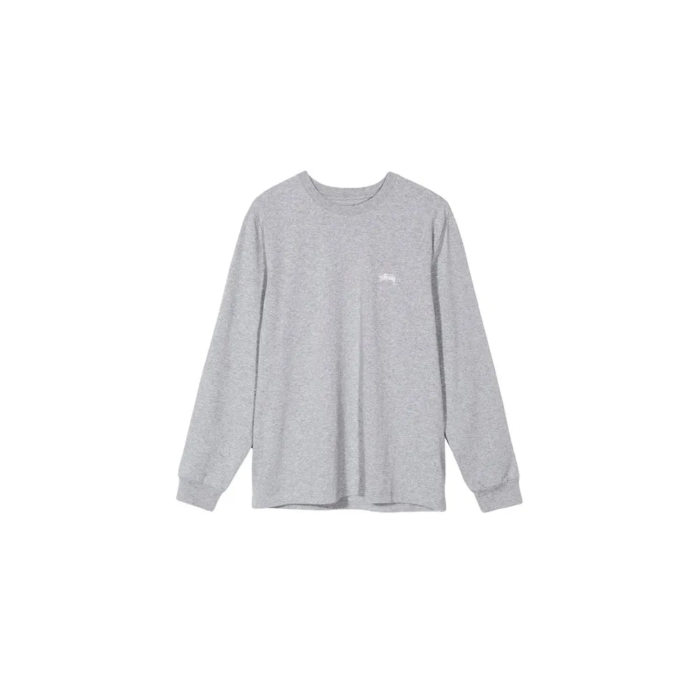 Stussy Stock Crew Long Sleeve T-Shirt Grey Heather