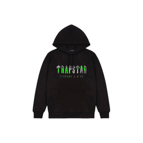 Trapstar Decoded Camo Hoodie Black/Neon Green - TRAP-DECODED-HOD