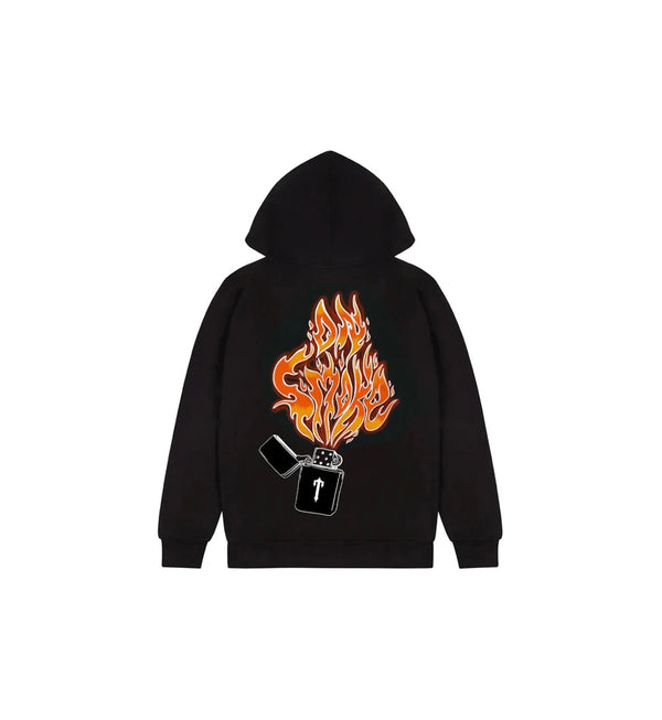 Trapstar On Smoke Hoodie Black  - TRAP-ONSMK-HOD