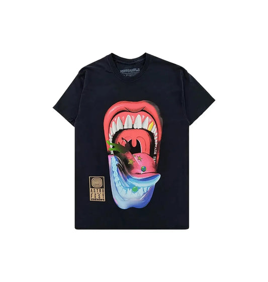 Travis Scott Mouth Tee Black
