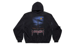 Balenciaga Paris Moon No Pocket Hoodie Oversized Faded Black