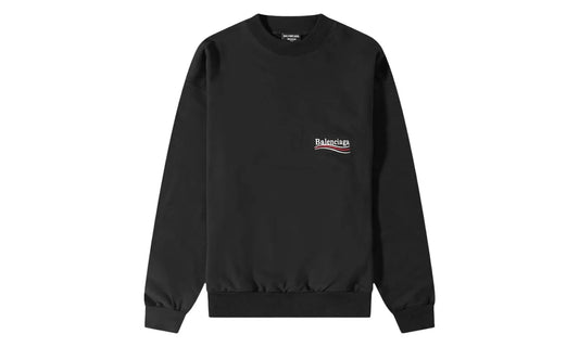 Balenciaga Political Campaign Crewneck Black/White/Red - 697869tkvi91070