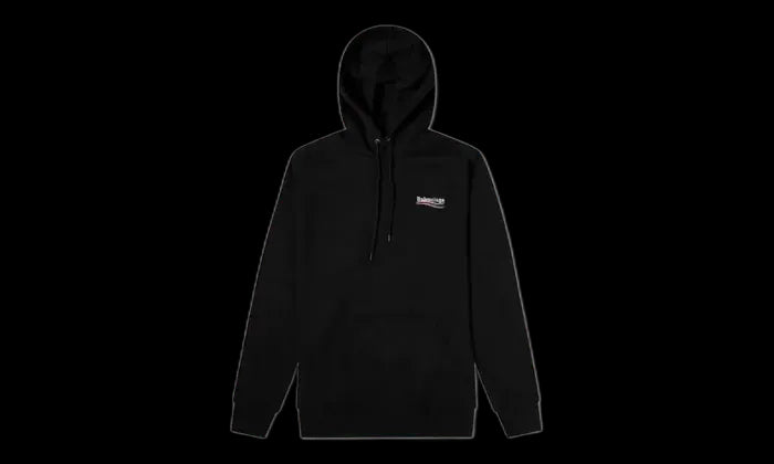 Balenciaga Political Campaign Logo Popover Hoodie Black - 600583TKVI91070