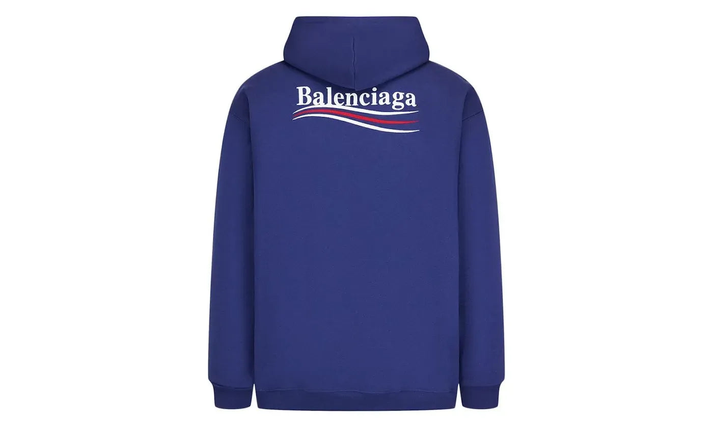 Balenciaga Political Campaign Medium Fit Hoodie Blue