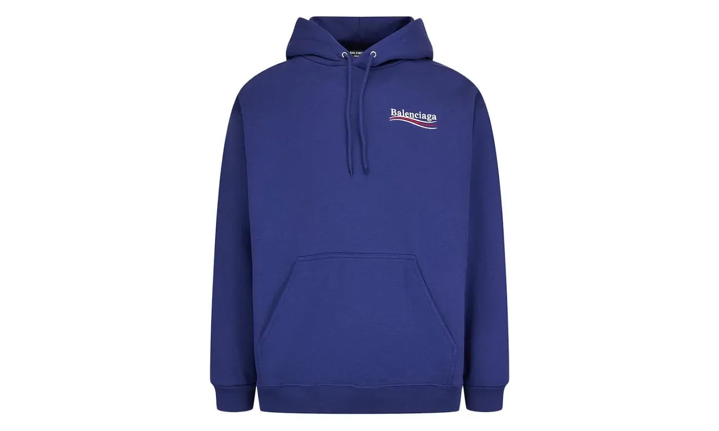 Balenciaga Political Campaign Medium Fit Hoodie Blue