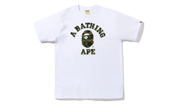  BAPE 1st Camo College Tee (FW22) White Green - 1I80-110-007