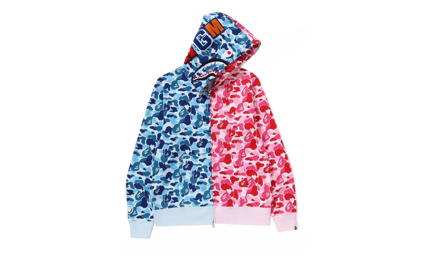 Bape ABC Camo Crazy Shark Full Zip Hoodie Blue/Pink - BAPE-BACCSF-PPINK