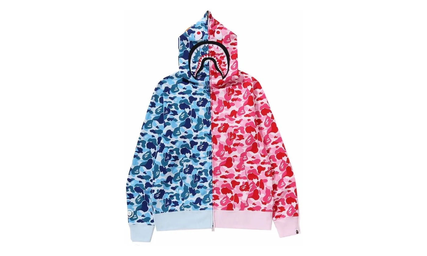 Bape ABC Camo Crazy Shark Full Zip Hoodie Blue/Pink - BAPE-BACCSF-PPINK