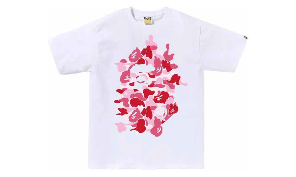 BAPE ABC Camo Rebuild Big Ape Head Tee White/Pink - BAPE-BACRBA-PPINK