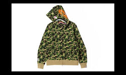 Bape Bape ABC Camo Shark Full Zip Hoodie Green - BAPE-ACSFZH-GREEN