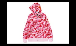 Bape BAPE ABC Camo Shark PONR Full Zip Hoodie Pink - BAPE-ACSPFZH-PINK