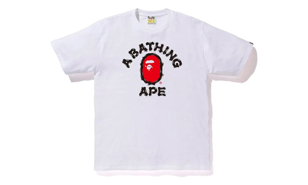 BAPE Brush College Tee White - BAPE-BABCTW-WHITE