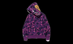 Bape Bape Color Camo Shark Full Zip Hoodie Purple - BAPE-COCASFZH-PURPLE