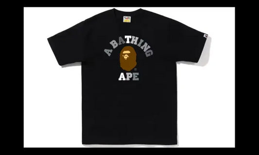 Bape Bape Colors College Tee SS23 Black Grey - BAPE-COCLTES23-BGREY