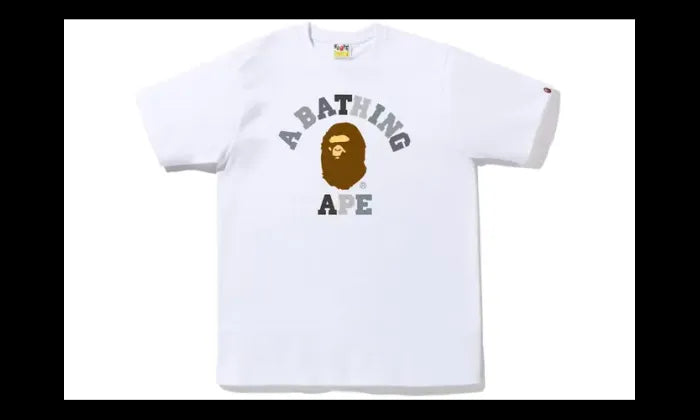 Bape Bape Colors College Tee White Grey - BAPE-COCOTE-WGREY