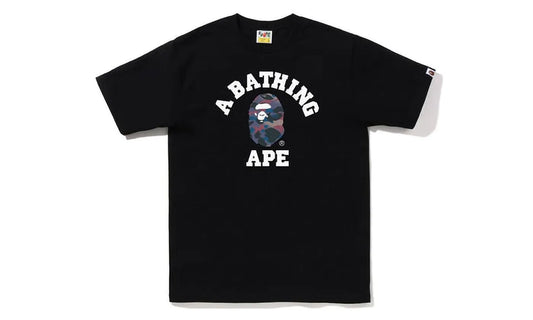 BAPE Grid Camo College Tee (FW22) Black Purple - 1I80-110-028