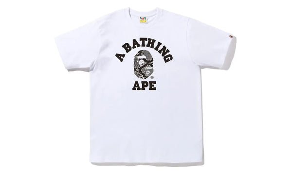 BAPE Snake College Tee White Grey - 1I80-110-035