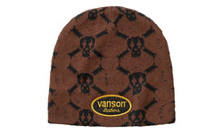 Supreme Vanson Leathers Skull Beanie Brown