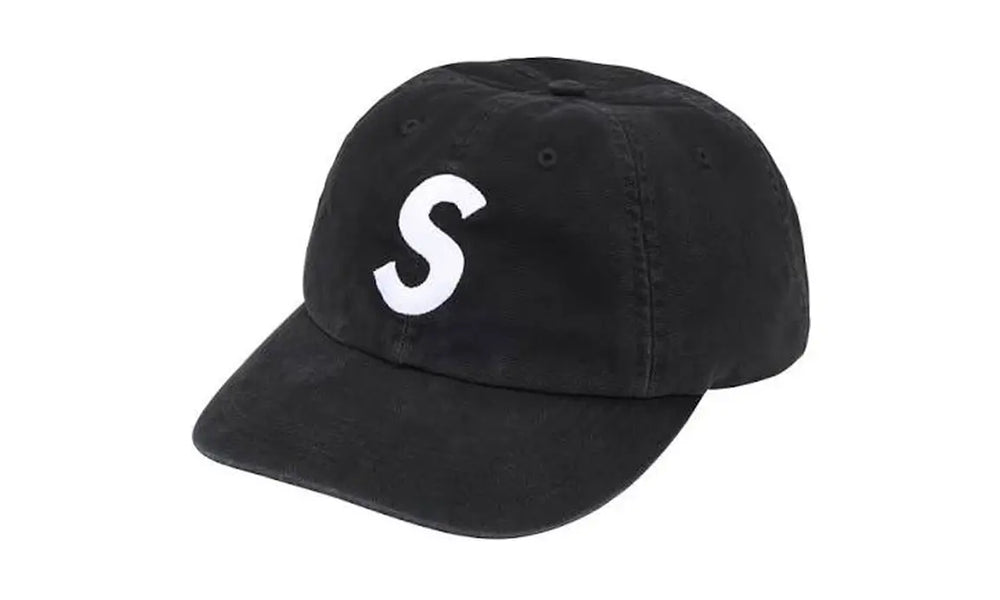 Supreme Washed Canvas S Logo 6-Panel Hat (FW26) Black