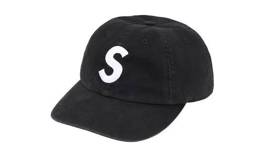 Supreme Washed Canvas S Logo 6-Panel Hat (FW26) Black