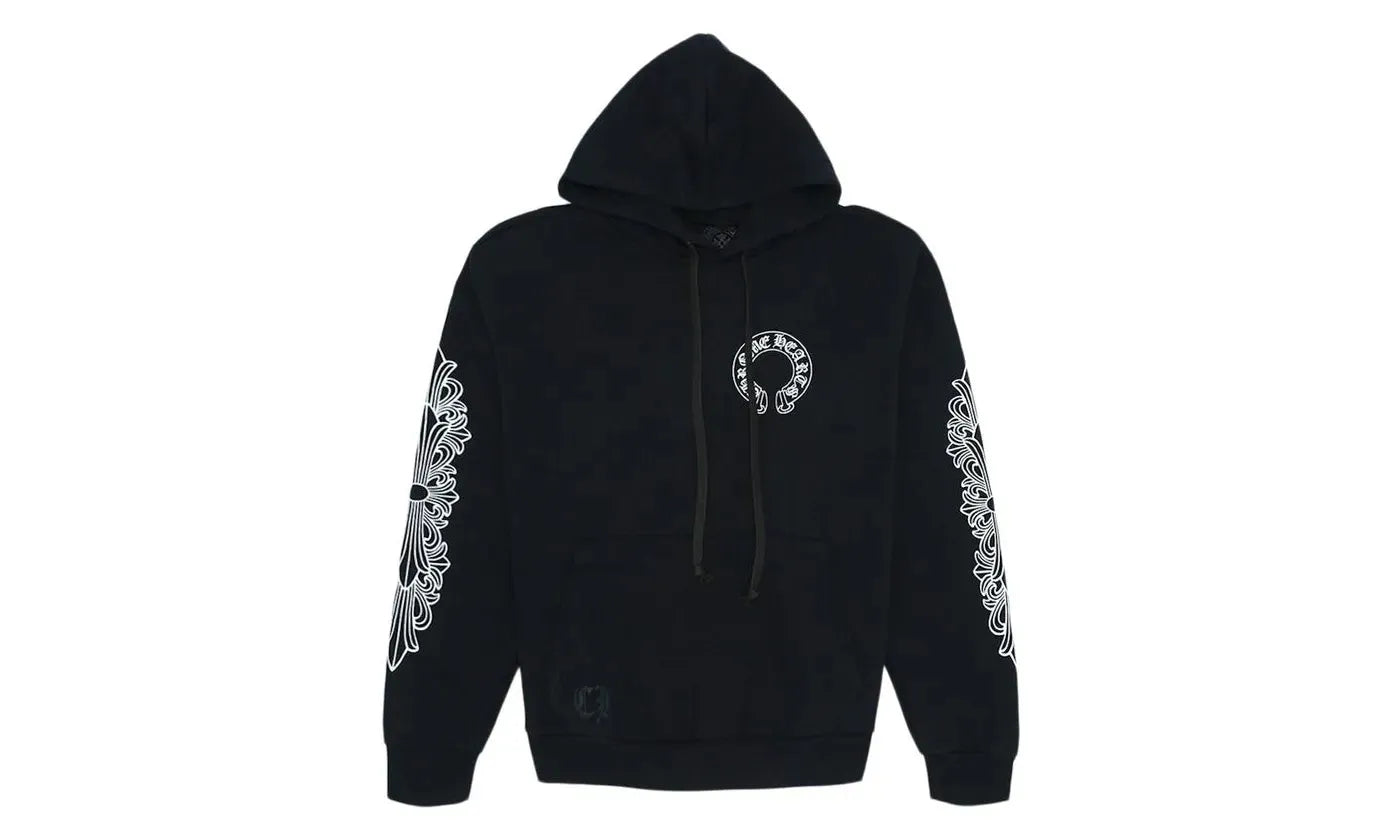 Chrome Hearts Horse Shoe Floral Hoodie Black