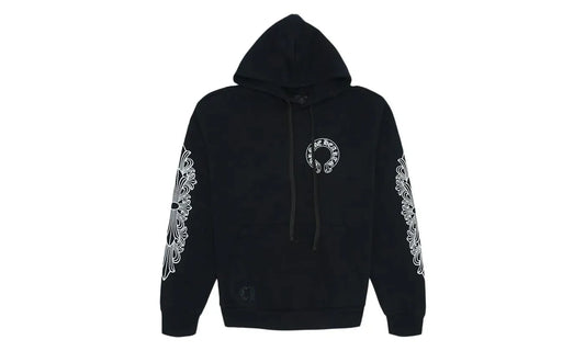 Chrome Hearts Horse Shoe Floral Hoodie Black