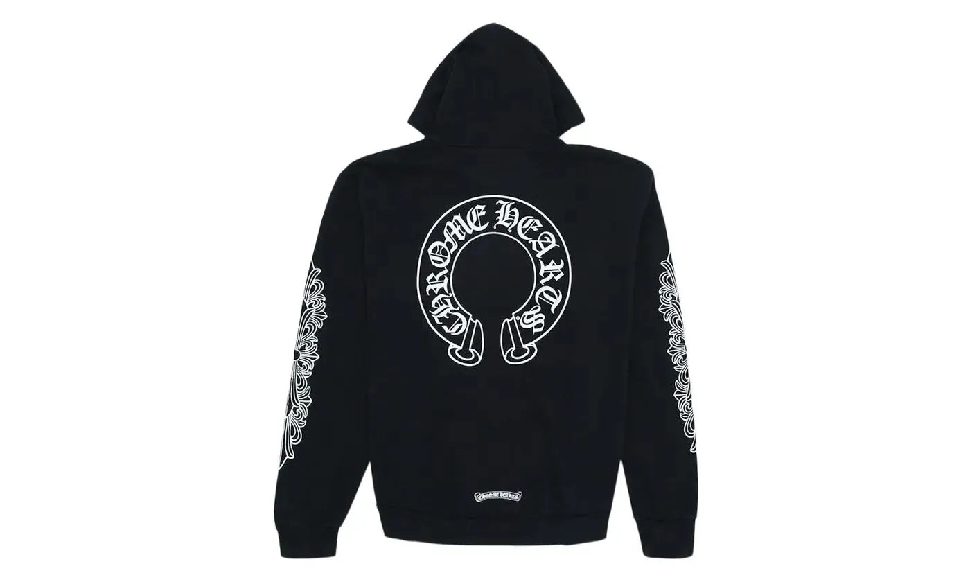 Chrome Hearts Horse Shoe Floral Hoodie Black