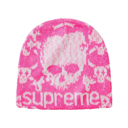 Supreme Supreme Vanson Leathers Skull Beanie Pink