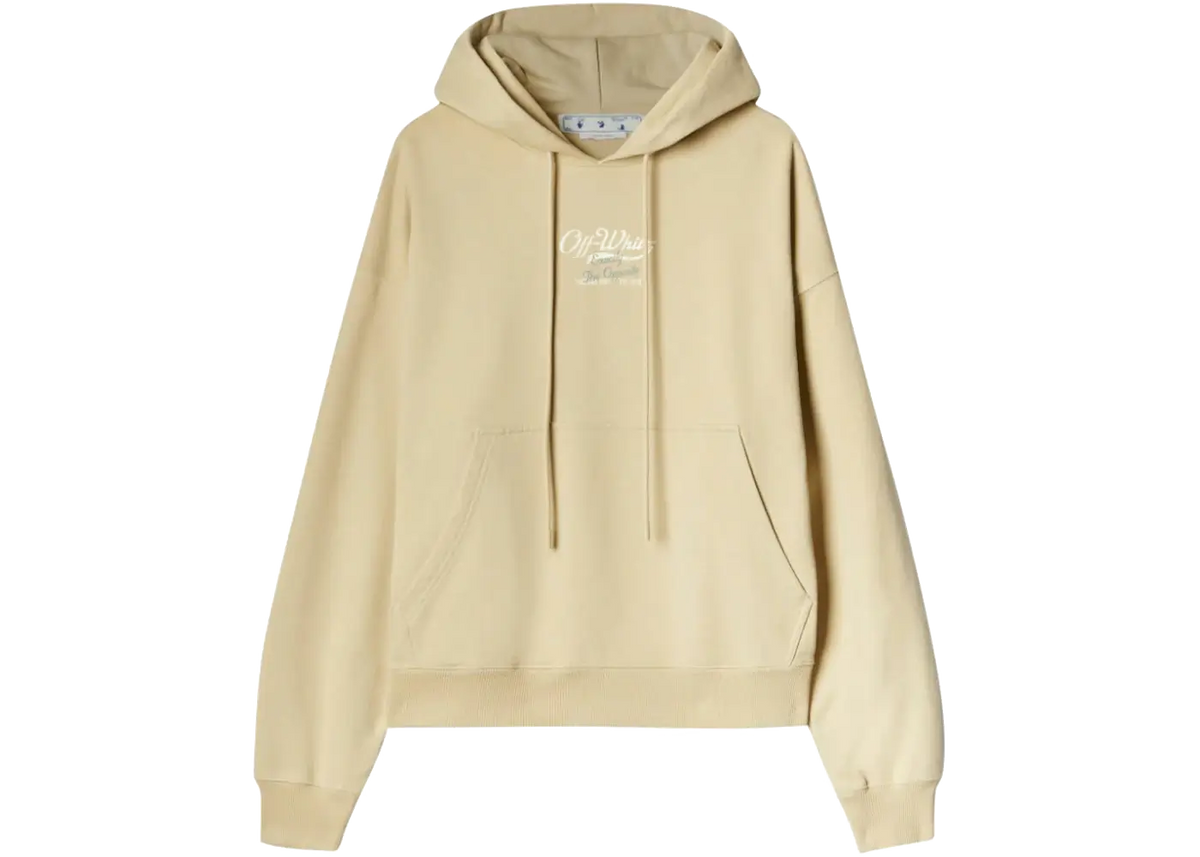 OFF-WHITE OFF-WHITE Script Logo Opp Over Skate Hoodie Beige