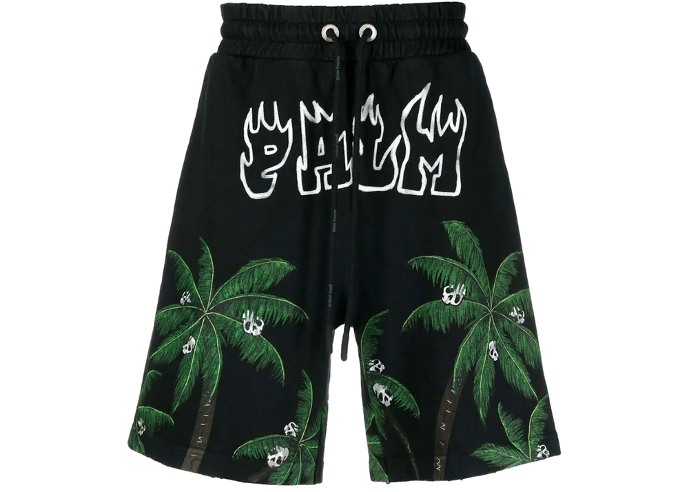 Palm Angels Palm Angels Palms & Skull Vintage Sweatshorts Black/Green