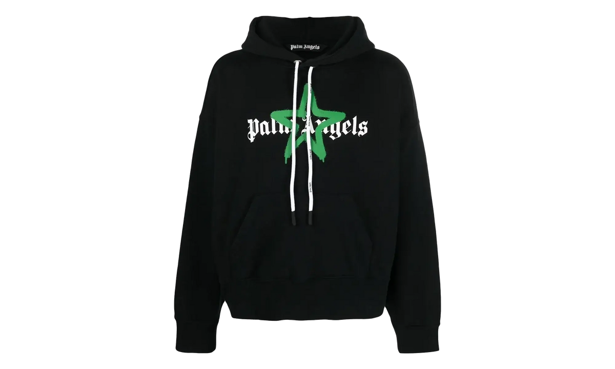 Palm Angels Palm Angels Star Sprayed Hoodie Black/Green