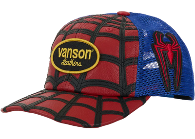 Supreme Supreme Vanson Leathers Spider-Man Mesh Back 6-Panel Hat Red