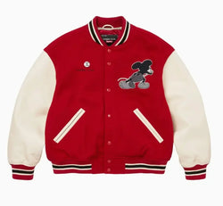 Supreme Supreme Number (N)ine Mickey Varsity Jacket Red