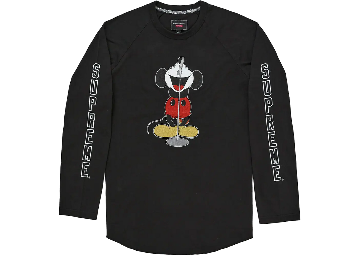 Supreme Supreme Number (N)ine Mickey Raglan L/S Top Black