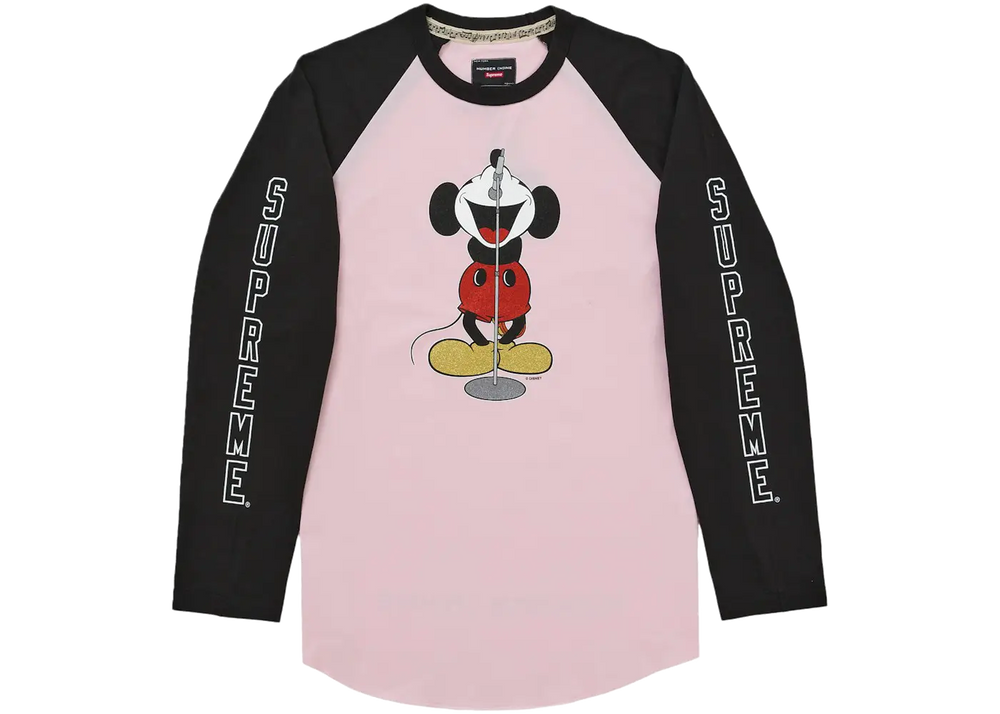 Supreme Supreme Number (N)ine Mickey Raglan L/S Top Pink