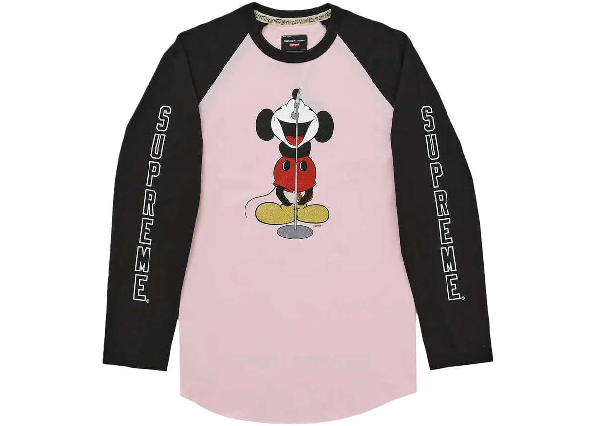 Supreme Supreme Number (N)ine Mickey Raglan L/S Top Pink