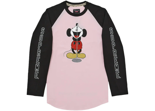 Supreme Supreme Number (N)ine Mickey Raglan L/S Top Pink