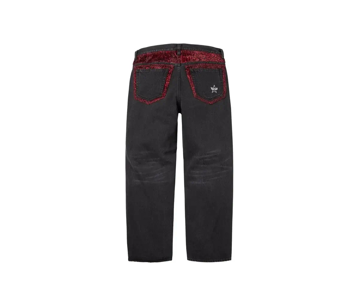 Supreme Supreme Leopard Faux Fur Loose Fit Jean Washed Black