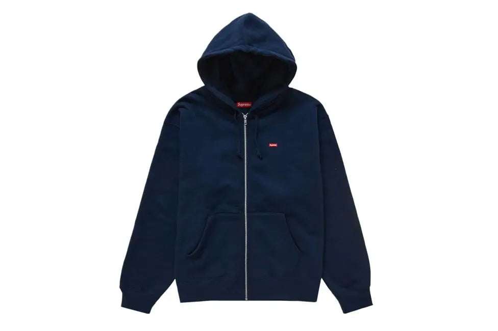 Supreme Small Box Zip Up Hooded Sweatshirt Navy